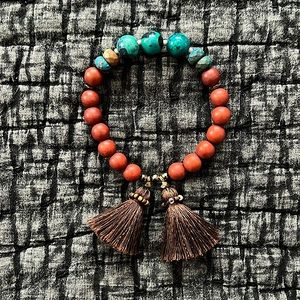 Arhaus Jewels beaded bracelet with tassels